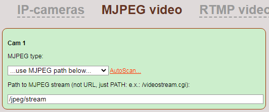 Grandstream GSC3610 Camera in the MyIPCam Options